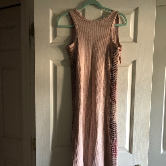 Sale Special! New Anthropologie Knit Rose Blush Midi Dress w/ Patterned Side - Picture 3 of 3